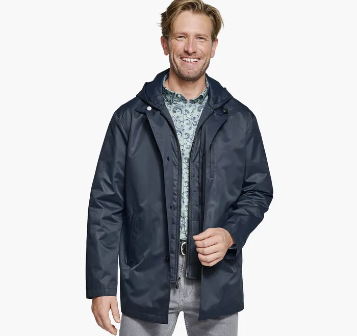 Coats Jackets and Vests Upton WaterResistant Raincoat Navy Johnston and Murphy Men