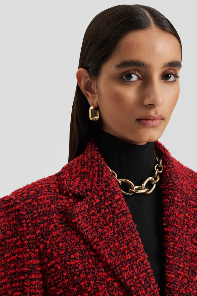 Coats Women Scanlan Theodore BOUCLE COAT RED