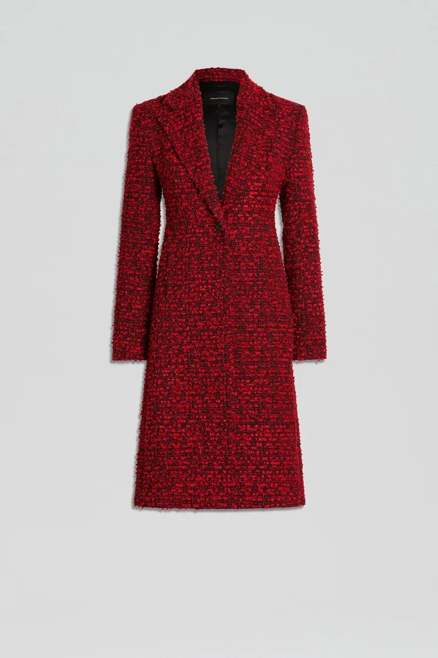 Coats Women Scanlan Theodore BOUCLE COAT RED