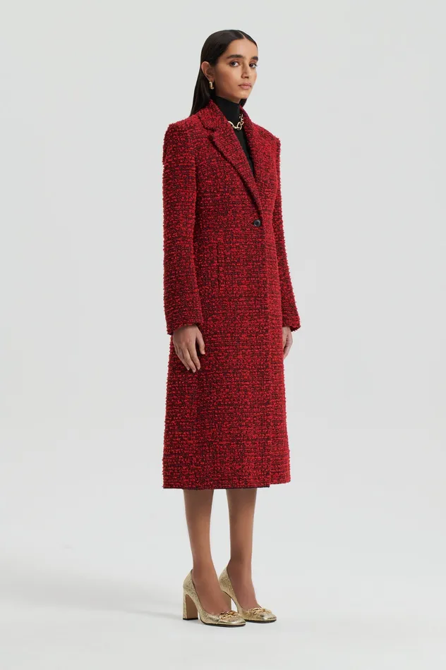 Coats Women Scanlan Theodore BOUCLE COAT RED