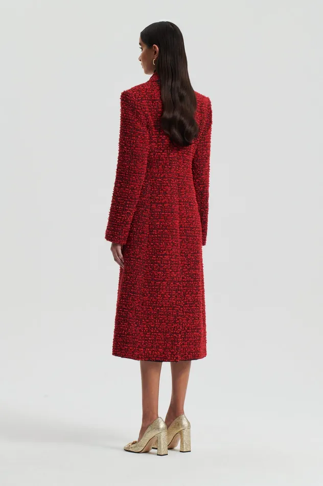 Coats Women Scanlan Theodore BOUCLE COAT RED