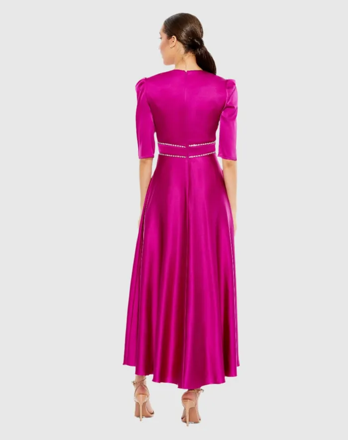 Cocktail Dresses Women Mac Duggal Satin Rhinestone Encrusted Puff Shoulder Dress Fuchsia Cocktail Dresses Women Mac Duggal Satin Rhinestone Encrusted Puff Shoulder Dress Fuchsia