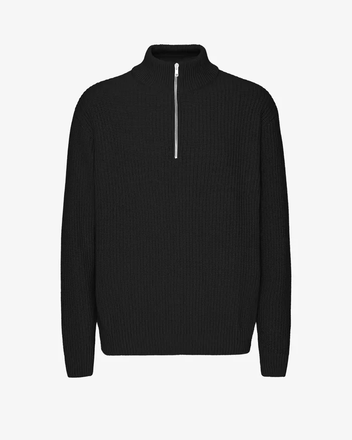 Colorfulstandard Knit Sweaters Men Merino Quarter Zip 8211 Deep Black
