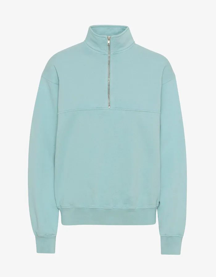 Colorfulstandard Quarter Zips Men Organic Quarter Zip 8211 Teal Blue
