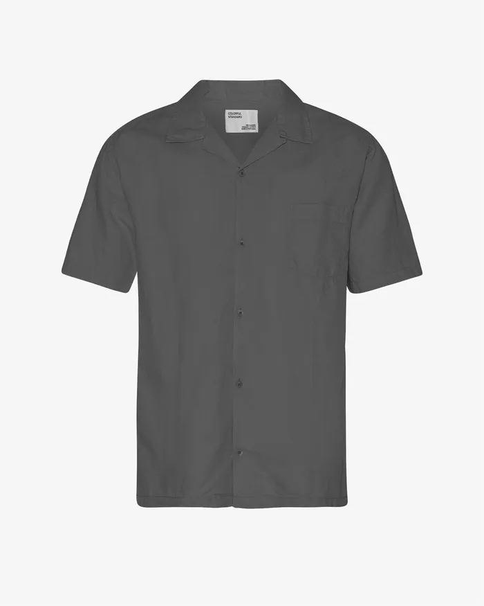Colorfulstandard Shirts Men Linen Short Sleeved Shirt 8211 Storm Grey