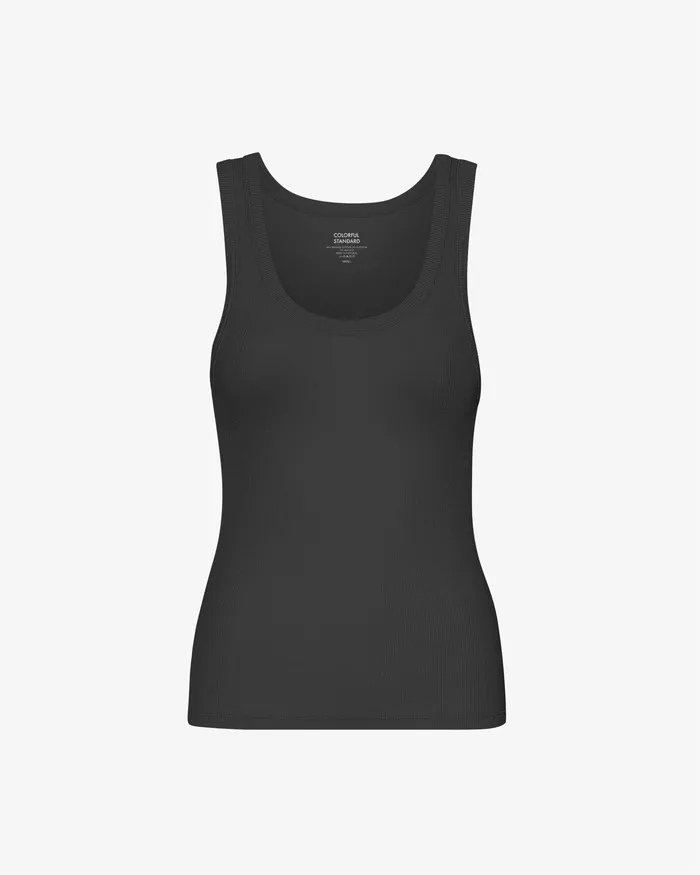 Colorfulstandard Tank Tops Women Women Organic Rib Tank Top 8211 Deep Black