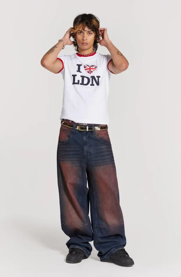 Colossus Jeans MenWomen Jaded London Deep Red Colossus Jeans