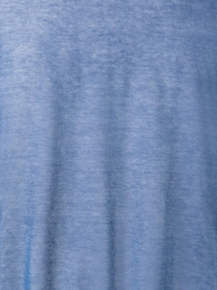 Cotton Blend Semi Sheer Knit Sweater Medium Denim Women Akris Knitwear