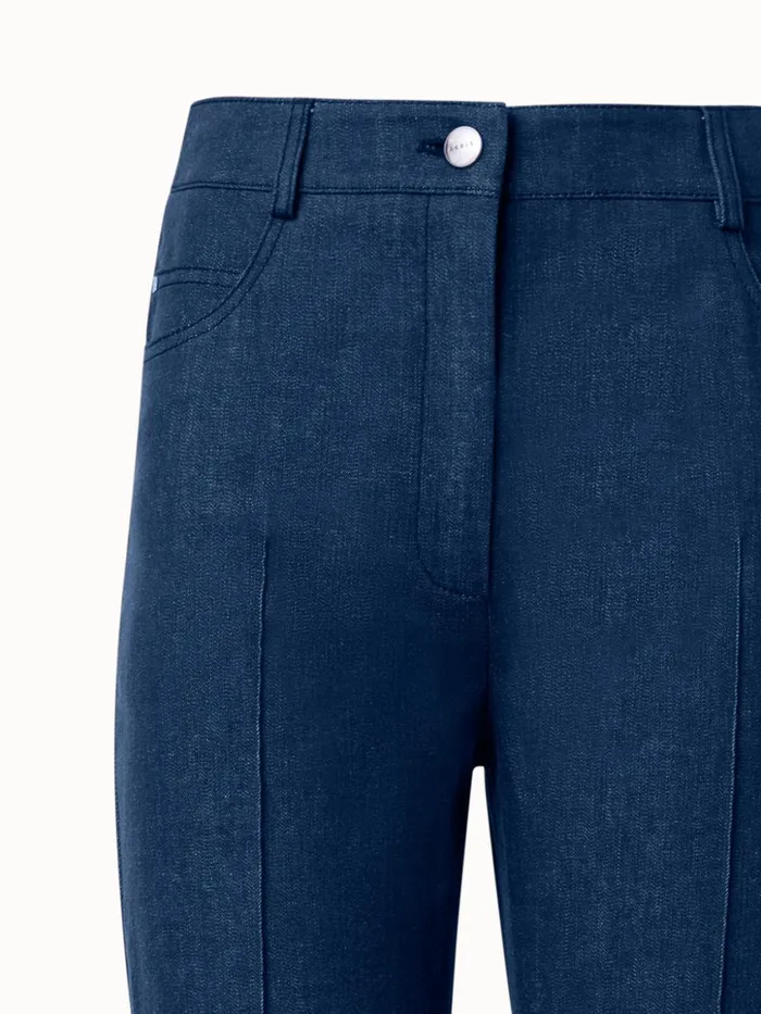 Cotton Denim Stretch Bootcut Pant Navy Women Akris Pants