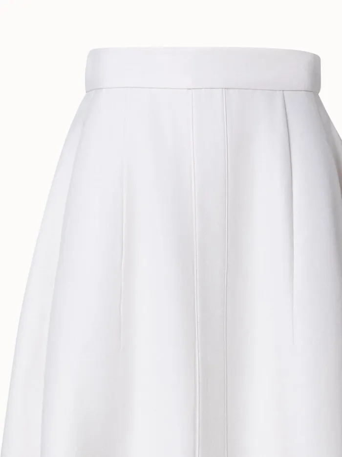 Cotton Silk DoubleFace Aline Skirt With Poppy Print Poppygreige Women Akris Skirts