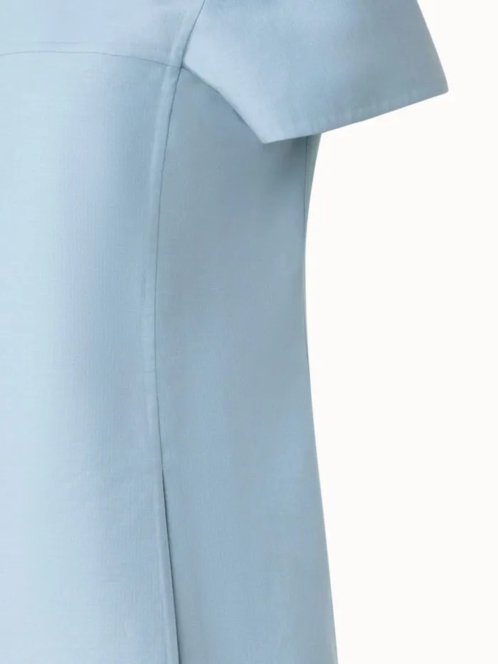 Cotton Silk DoubleFace Polo Shirt Dress Bleached Denim Women Akris Dresses