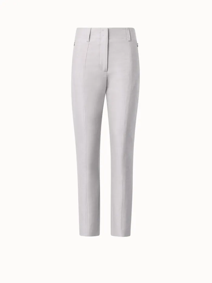 Cotton Silk DoubleFace Slim Pants Greige Women Akris Pants