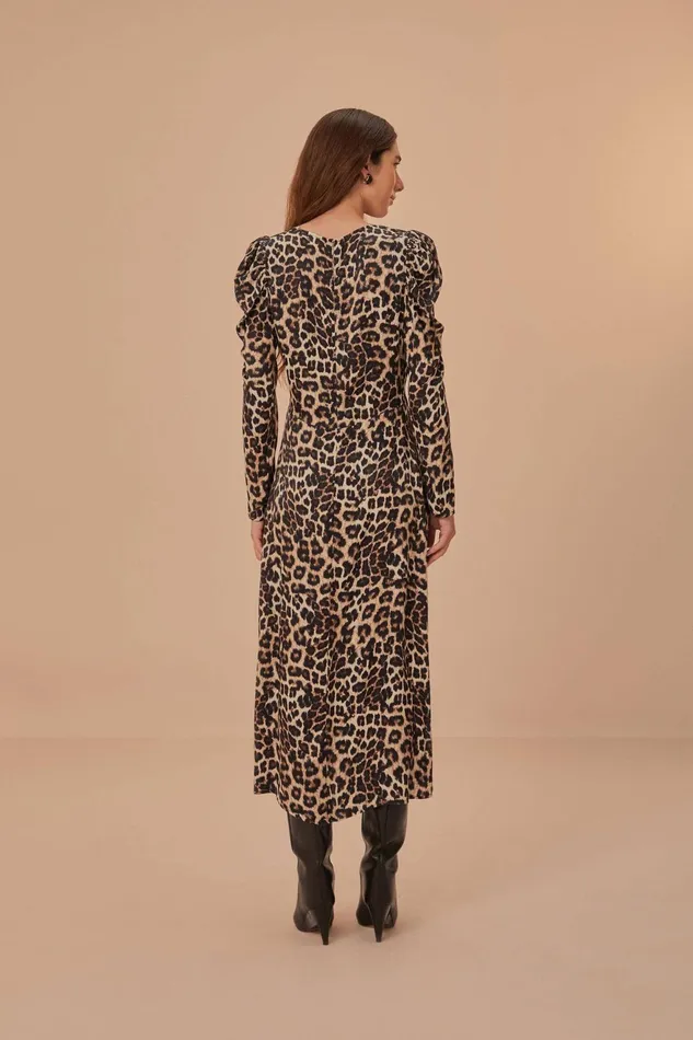 Cream Natural Skin Lenzing Ecovero Viscose Midi Dress Women Farm Rio Midi Dresses
