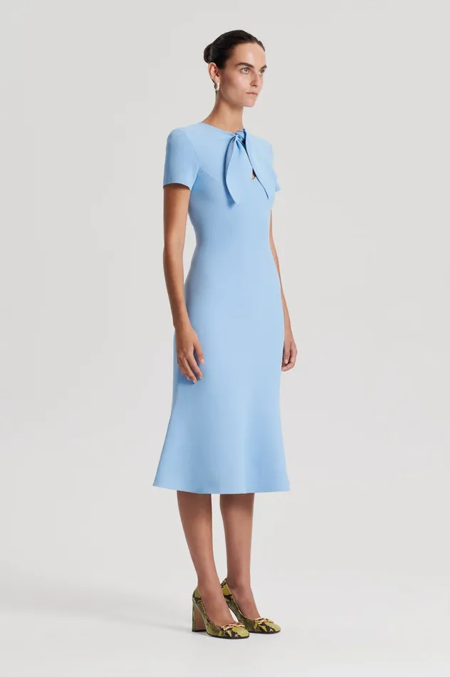 CREPE KNIT CRAVAT DRESS RIVIERA Women Dresses Scanlan Theodore