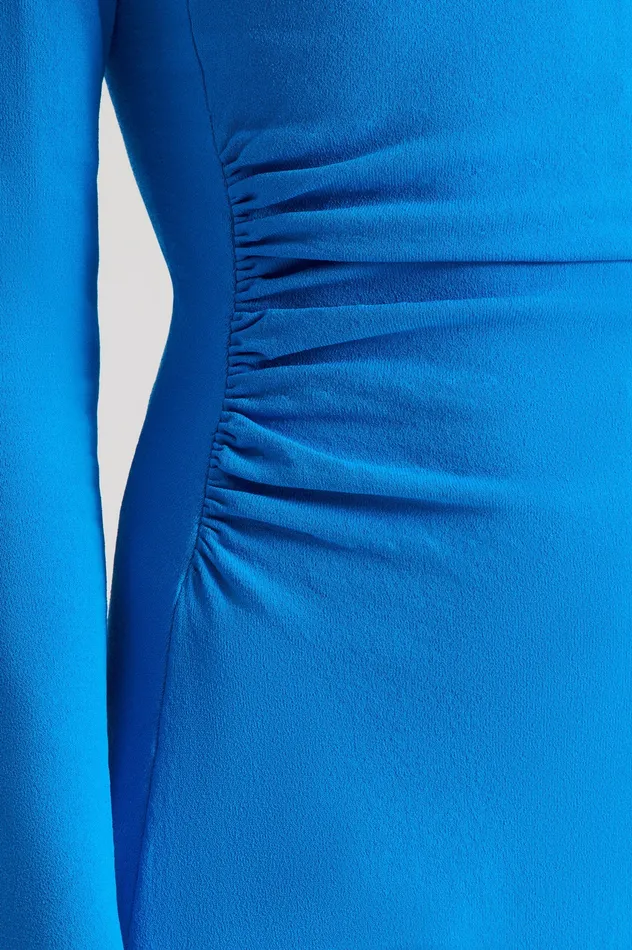 CREPE KNIT DRAPE GATHER DRESS SAPPHIRE Dresses Scanlan Theodore Women