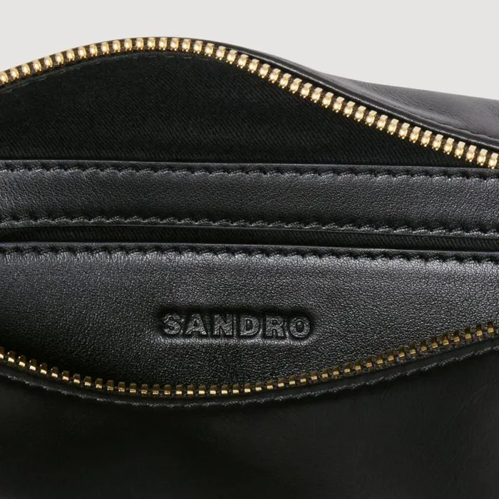 Crossbody Bags Women SANDRO Leather Bag Black