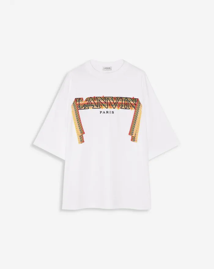 Curb Lace Lanvin Oversized Tshirt Optical White Men Lanvin Tshirts and Polos