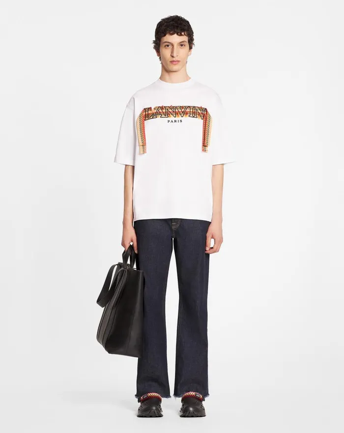 Curb Lace Lanvin Oversized Tshirt Optical White Men Lanvin Tshirts and Polos