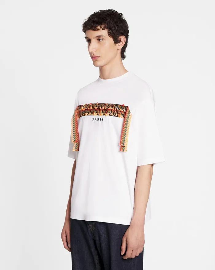 Curb Lace Lanvin Oversized Tshirt Optical White Men Lanvin Tshirts and Polos