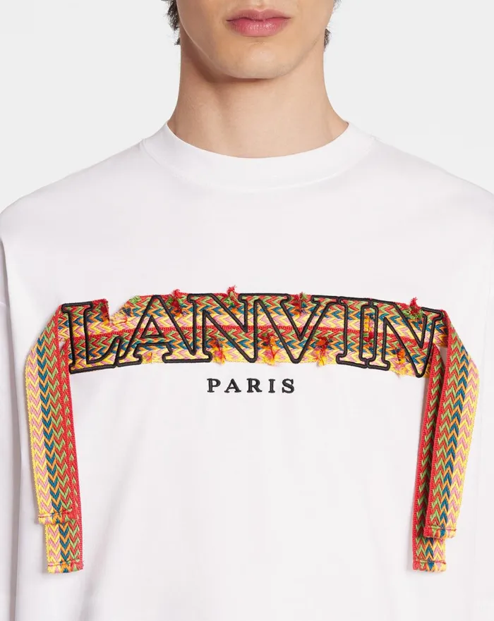 Curb Lace Lanvin Oversized Tshirt Optical White Men Lanvin Tshirts and Polos