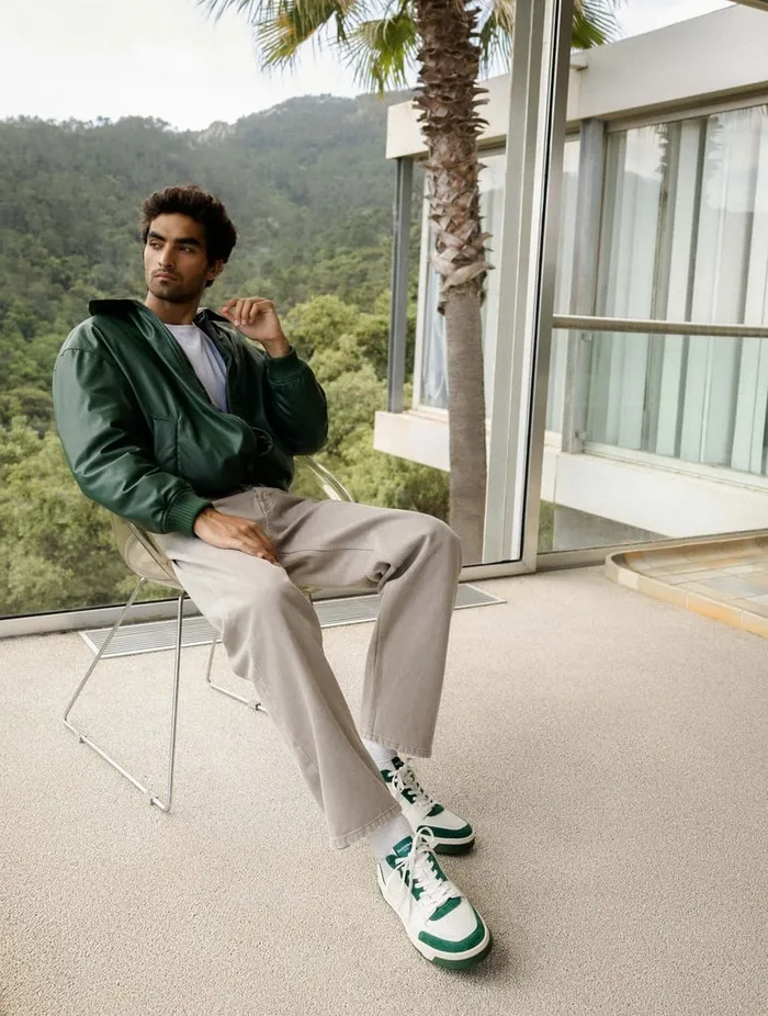 Cyrus Off White and Imperial Green Men Bobbies Sneakers