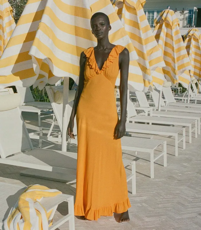 DEN Arleen Dress Nasturtium Orange Women Dresses DEN Arleen Dress Nasturtium Orange Women Dresses