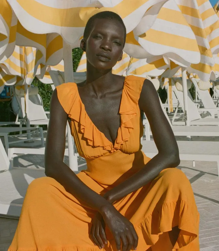 DEN Arleen Dress Nasturtium Orange Women Dresses DEN Arleen Dress Nasturtium Orange Women Dresses