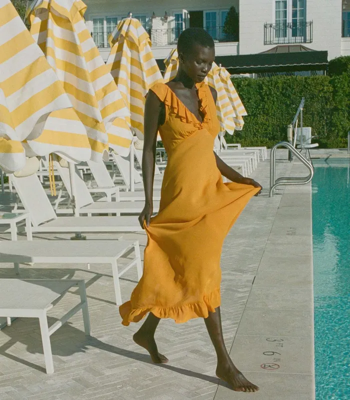 DEN Arleen Dress Nasturtium Orange Women Dresses DEN Arleen Dress Nasturtium Orange Women Dresses