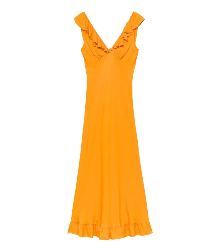 DEN Arleen Dress Nasturtium Orange Women Dresses DEN Arleen Dress Nasturtium Orange Women Dresses