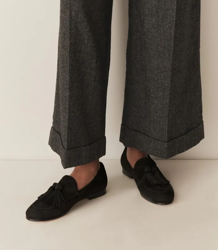 DEN Arlow Loafer Black Suede Women Shoes