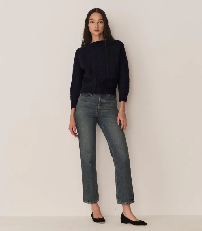 DEN Cressida Cashmere Sweater Navy Women Knitwear