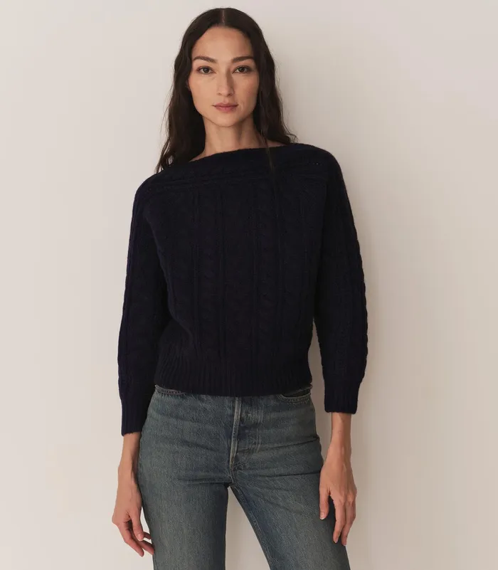 DEN Cressida Cashmere Sweater Navy Women Knitwear