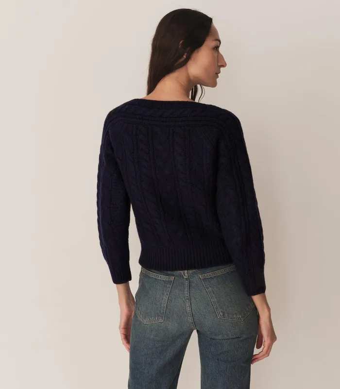 DEN Cressida Cashmere Sweater Navy Women Knitwear