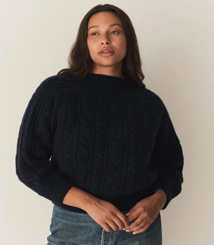 DEN Cressida Cashmere Sweater Navy Women Knitwear
