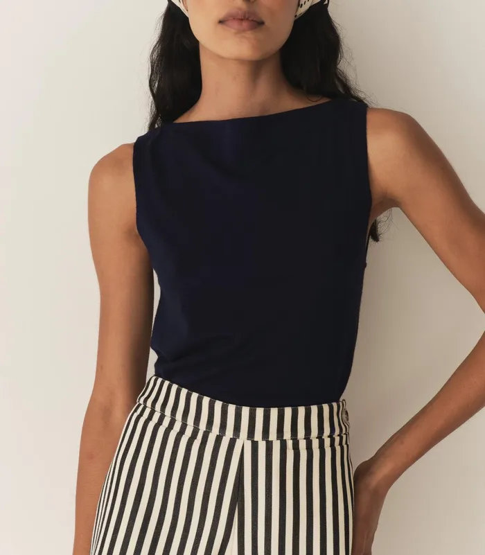 DEN Honore Knit Tank Deep Navy Women Tees