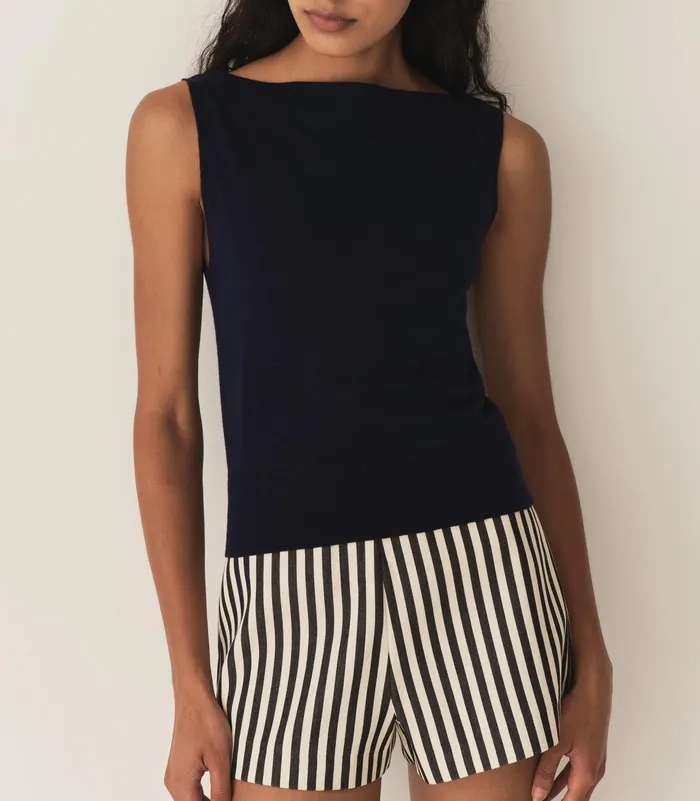 DEN Honore Knit Tank Deep Navy Women Tees DEN Honore Knit Tank Deep Navy Women Tees