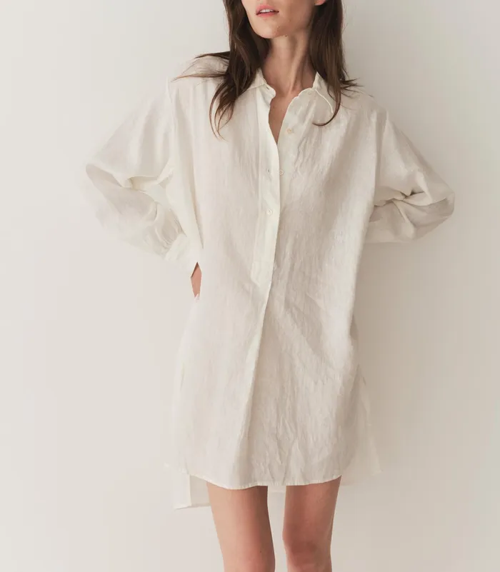 DEN Jora Linen Dress Salt Women Dresses