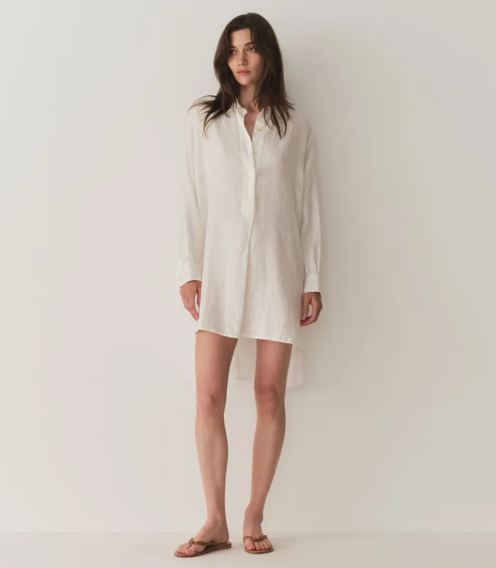 DEN Jora Linen Dress Salt Women Dresses