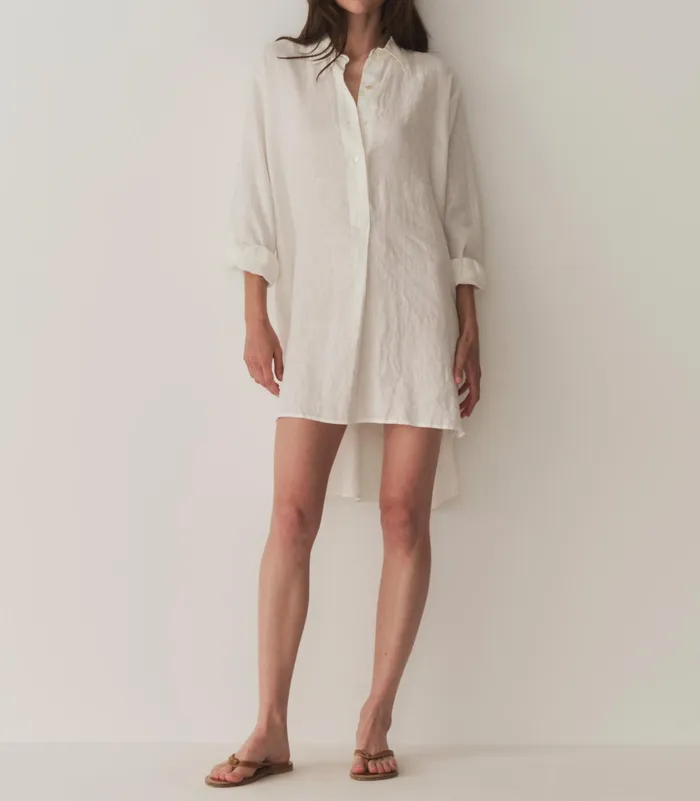 DEN Jora Linen Dress Salt Women Dresses