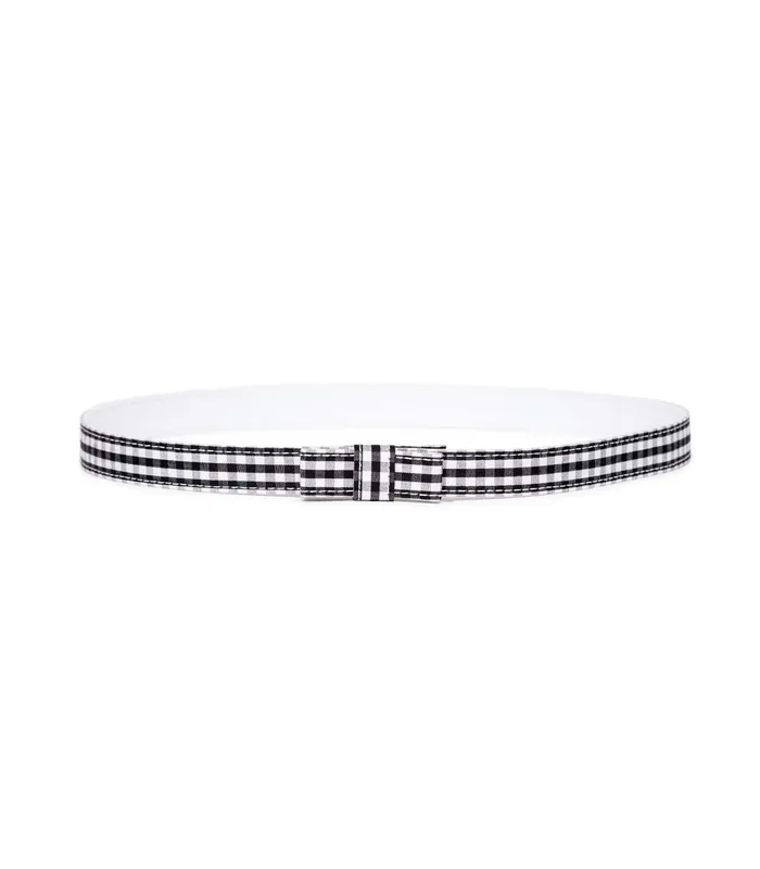 DEN Junie Bow Belt Gingham Women Belts Hats and Gloves DEN Junie Bow Belt Gingham Women Belts Hats and Gloves