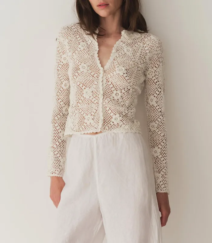 DEN Ottoline Cardigan Pearl Women Knitwear