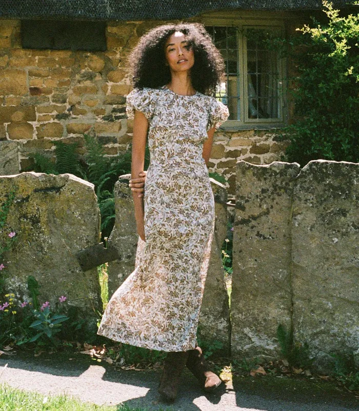 DEN Rhodia Dress Blanc Narcissus Floral Women Dresses