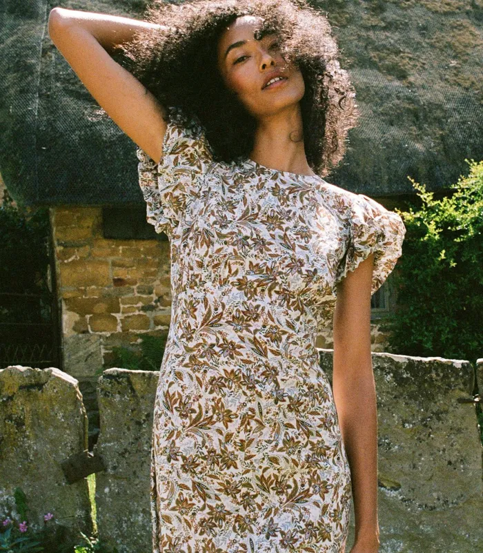 DEN Rhodia Dress Blanc Narcissus Floral Women Dresses