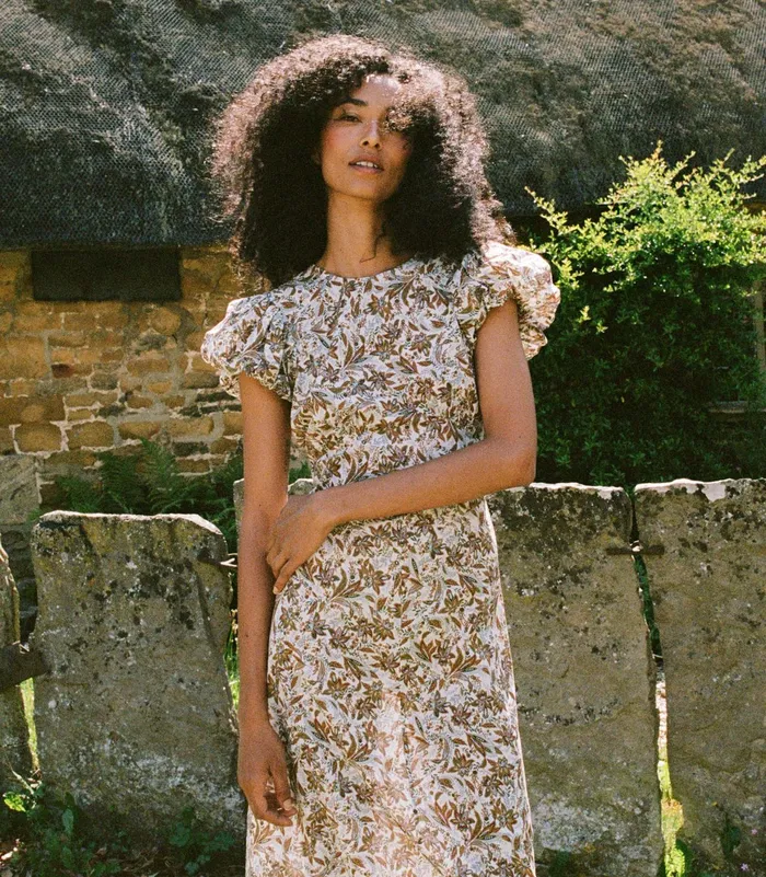 DEN Rhodia Dress Blanc Narcissus Floral Women Dresses