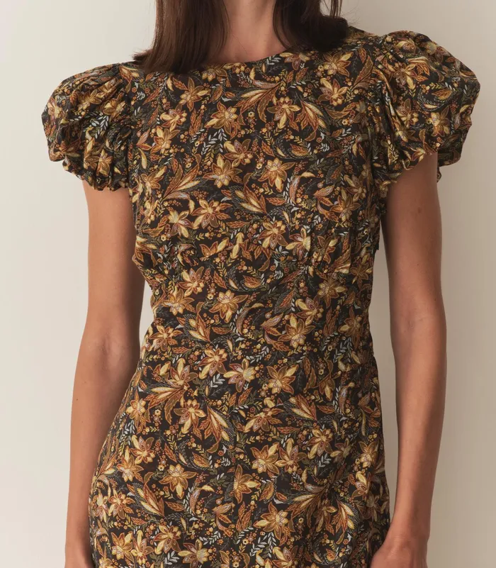 DEN Rhodia Dress Noir Narcissus Floral Women Dresses