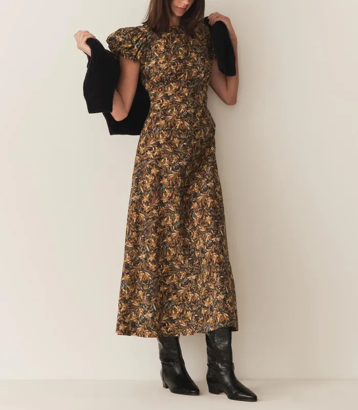 DEN Rhodia Dress Noir Narcissus Floral Women Dresses