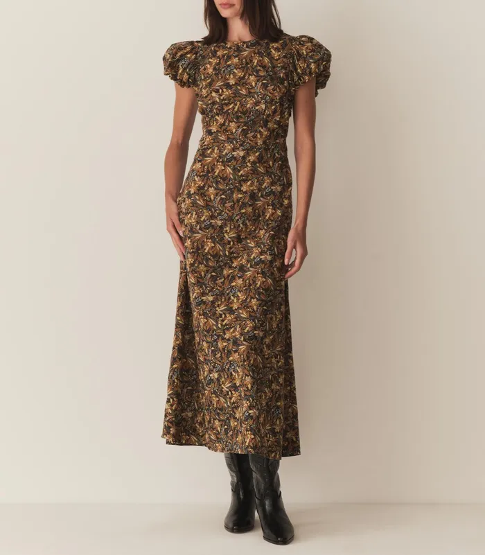 DEN Rhodia Dress Noir Narcissus Floral Women Dresses