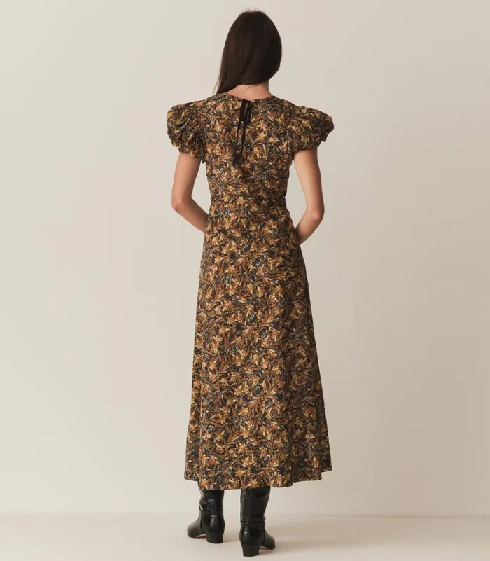 DEN Rhodia Dress Noir Narcissus Floral Women Dresses