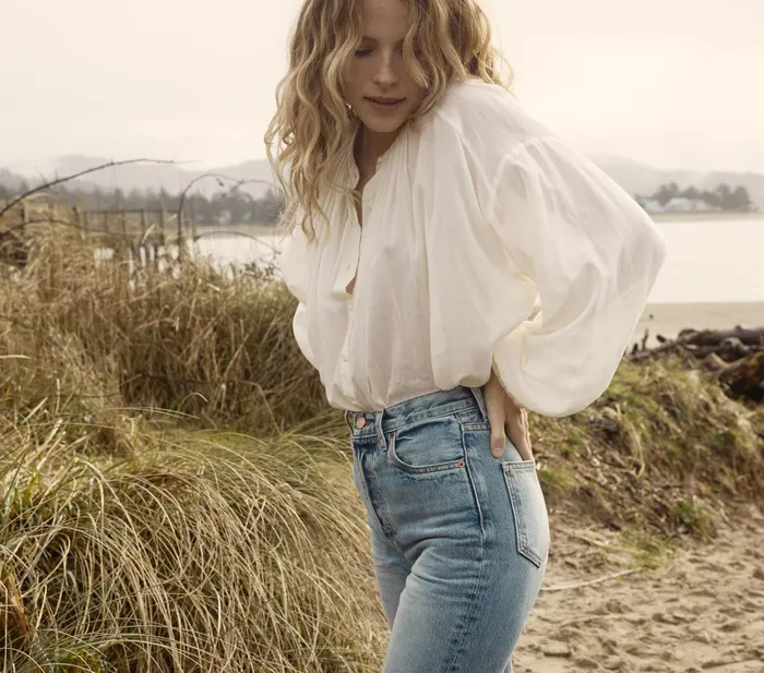 DEN The Jane Blouse Salt Women Tops
