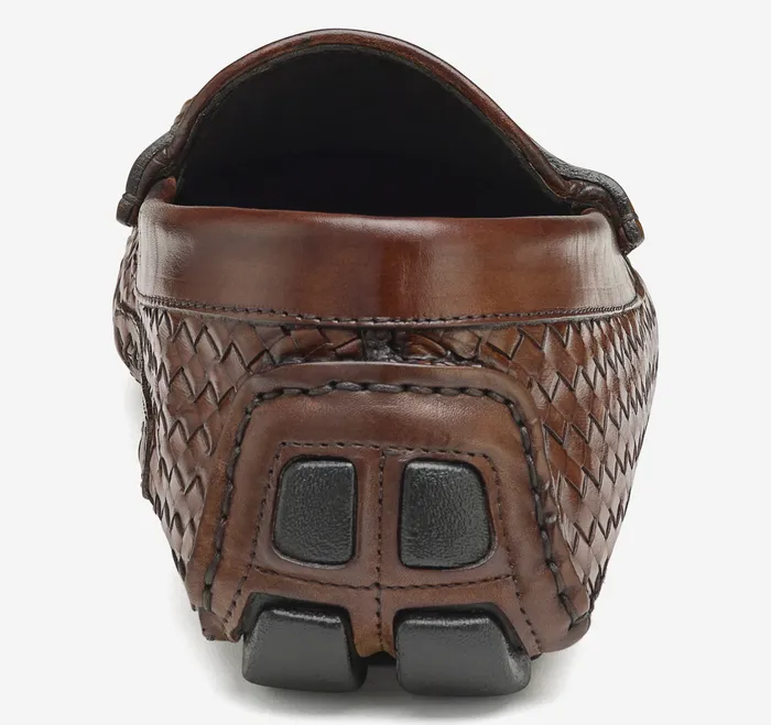 Dayton Woven Penny Loafer Brown Italian Calfskin SlipOns and Loafers Johnston and Murphy Men